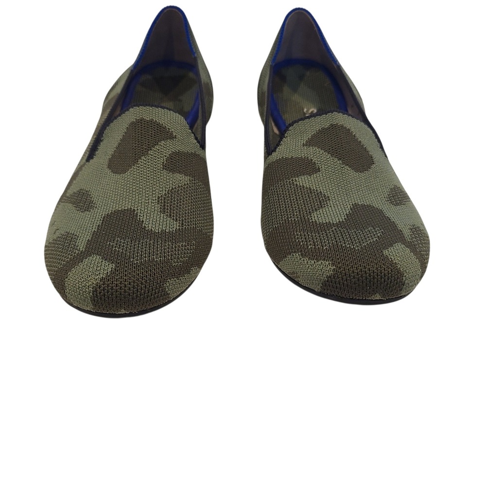 Rothys The Loafer Olive Camo Green Brown Knit Slip On Flats Womens Size 9 - Picture 3 of 6